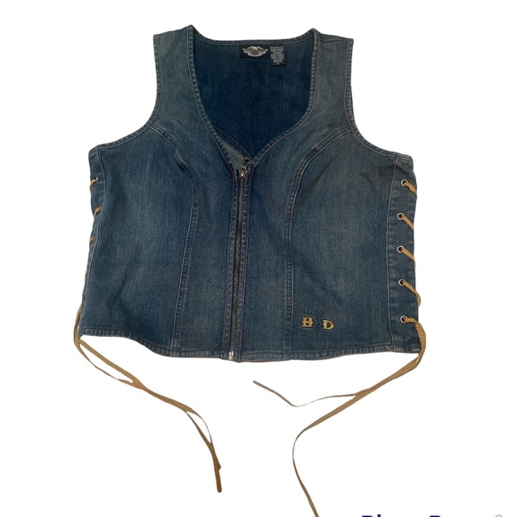 Harley Davidson Woman’s Denim Vest - Picture 3 of 5